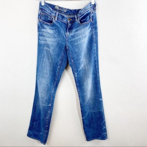 Madewell Rail Straight Distressed Whiskered Wash - Picture 3 of 7
